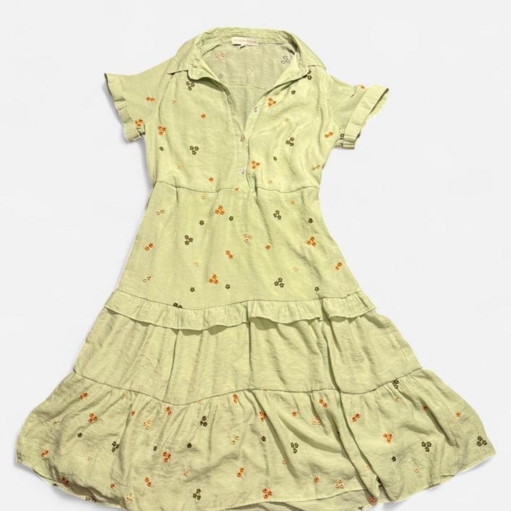 Figueroa + Flower green floral long dress with tie waist - Picture 2 of 6